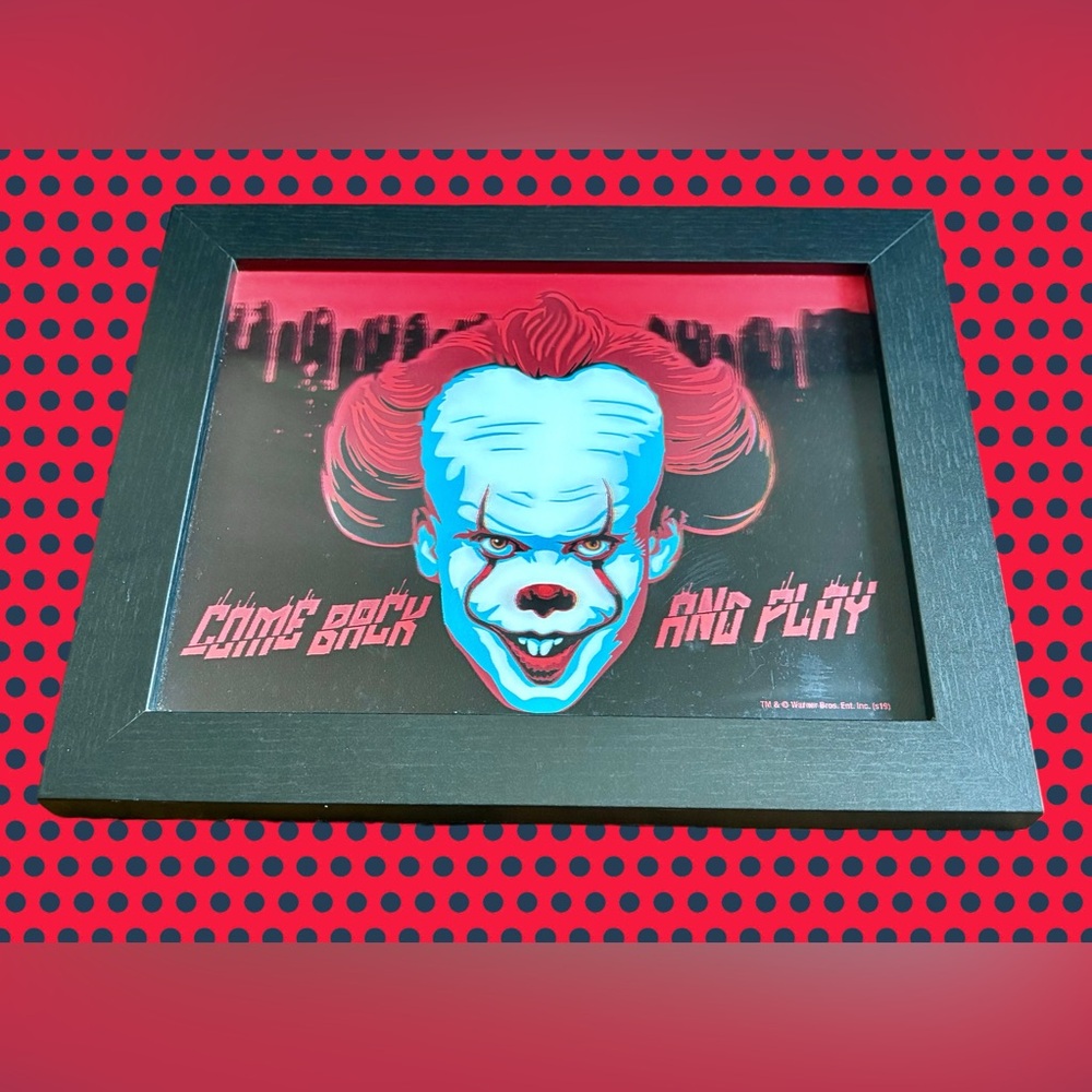 Pennywise IT Moving Art Black Frame - Horror Home Decor
